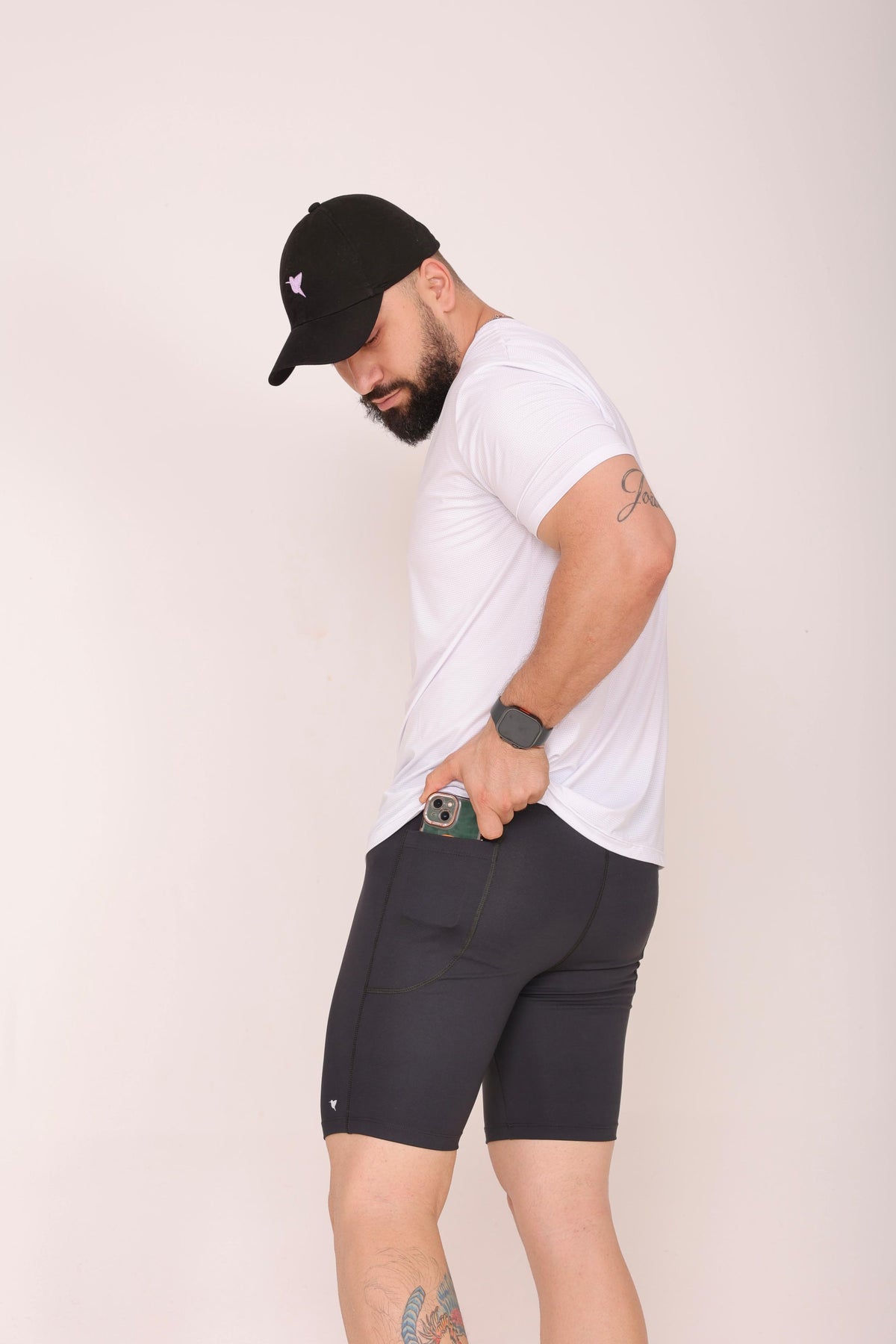 Bermuda masculina de compressão na poliamida